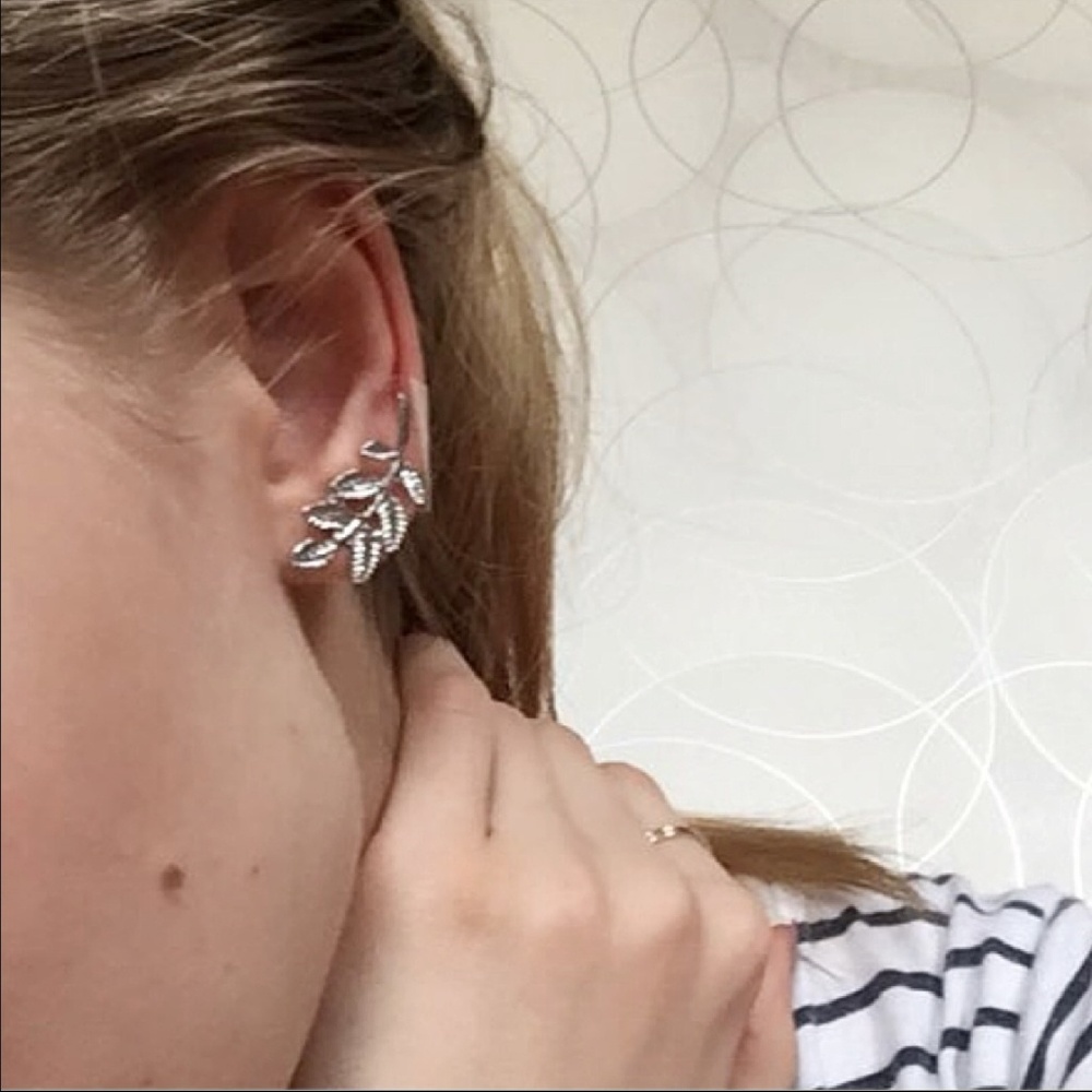 LAST 2! Gold Leaf Earrings - Picture 2 of 3